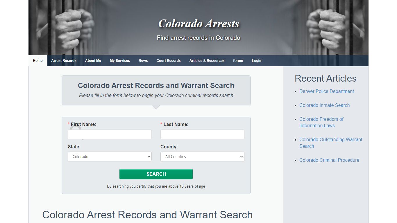 Colorado Arrest Records and Warrants Search - Colorado Arrests