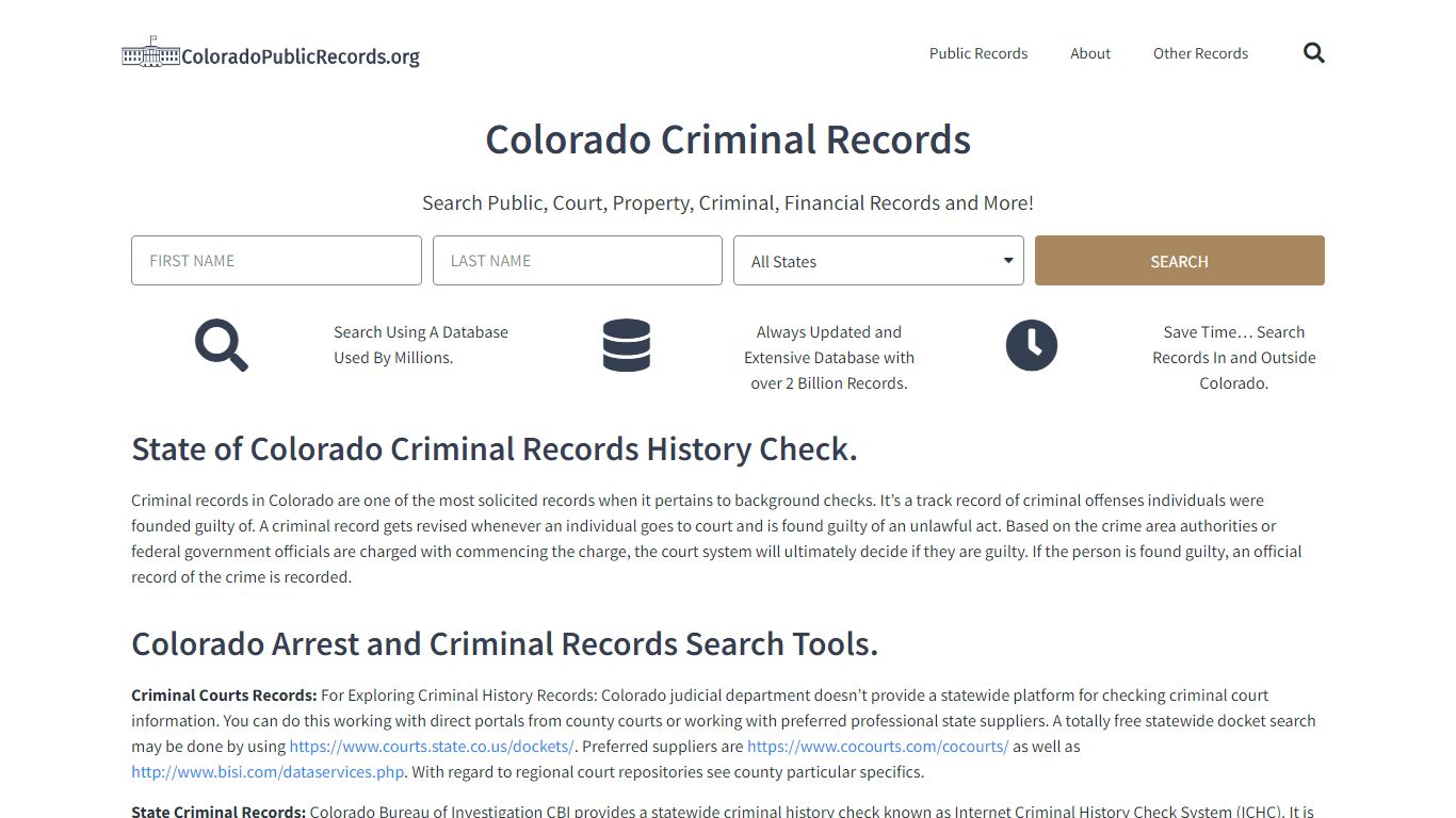 Colorado Criminal Records: ColoradoPublicRecords.org